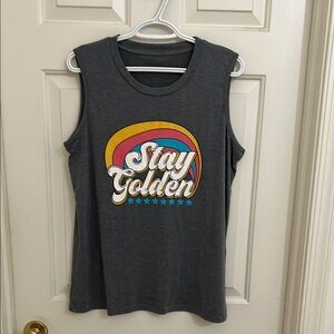 Gray Stay Golden Tank Top Size L
